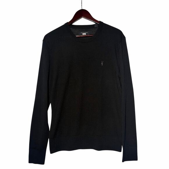 All Saints Other - All Saints Sweater Mens L Black Wool LTWT Designer Streetwear Casual Minimalist
